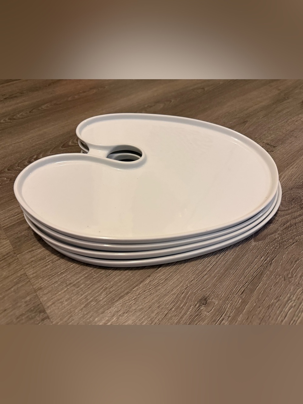 BIA Bret bortner White Ceramic artist Palette Serving plates - carcuterie board